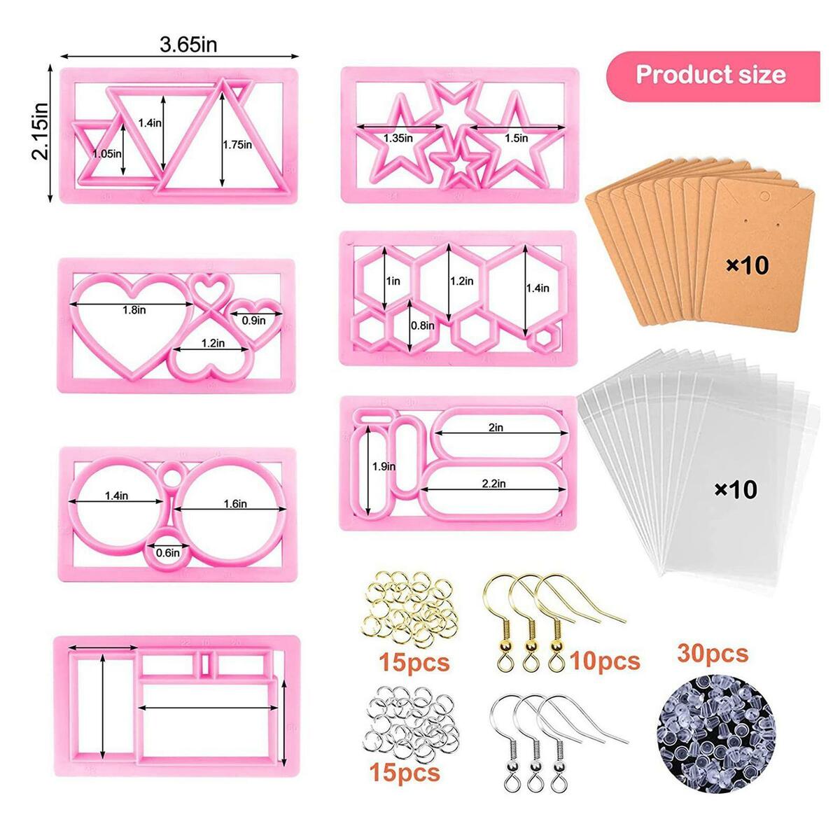 Polymer Clay Cutters Jewelry Making Art Supplies DIY Earring Cutting Mold