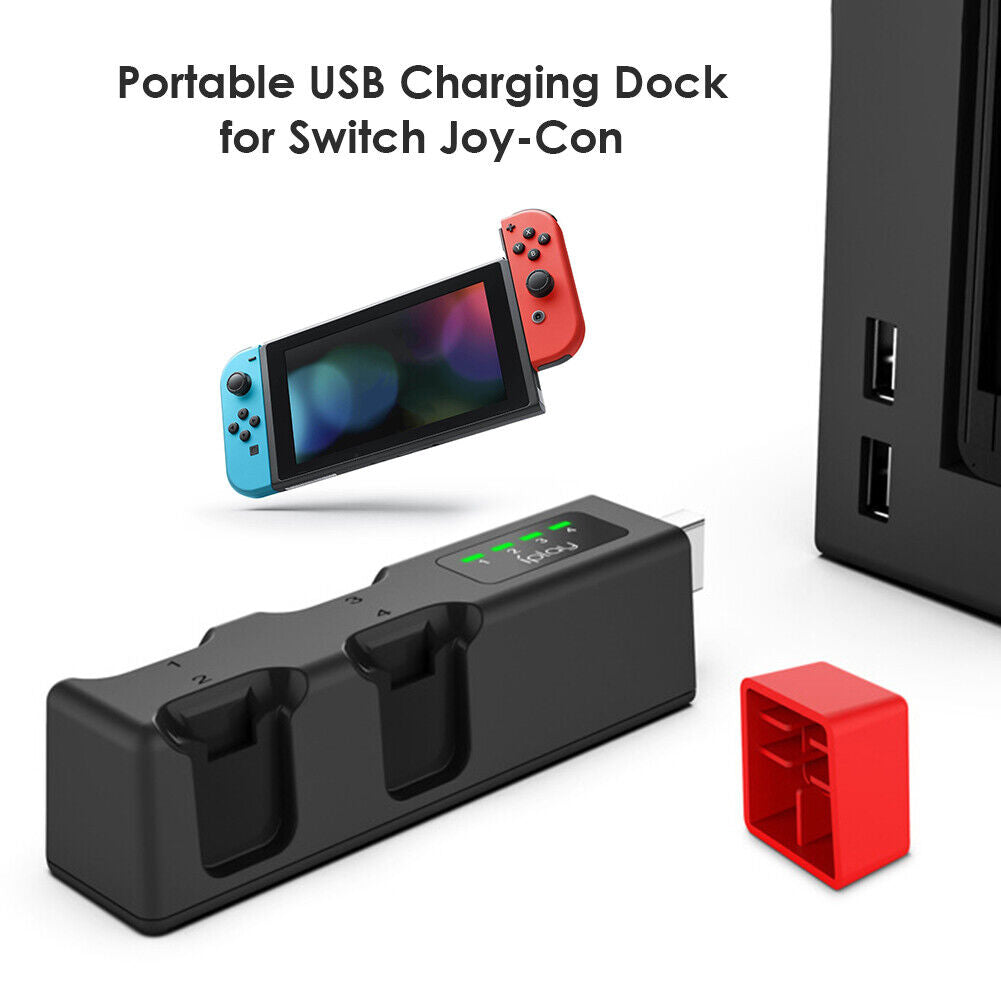 4 Port Joy-Con Controller Charging Dock for Nintend Switch with Indicator