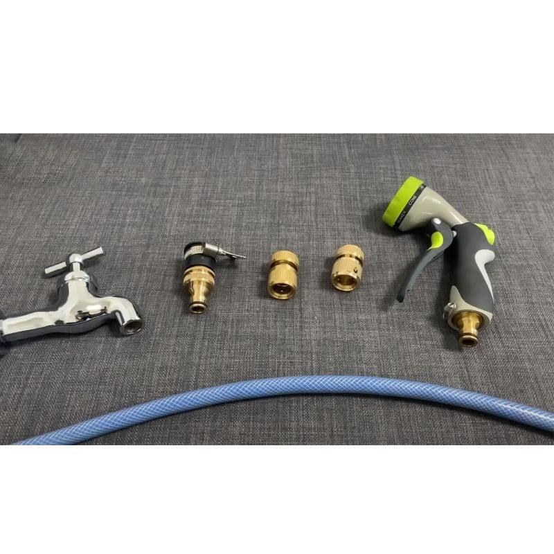Hose Connector with Coil Spring Easy Installation Garden Hose Extension Adapter
