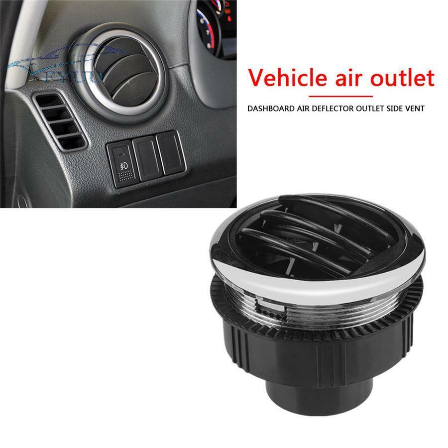 RV Boat Passenger Cars 75mm A/C Air Conditioning Outlet Vent Black & Chrome 2x