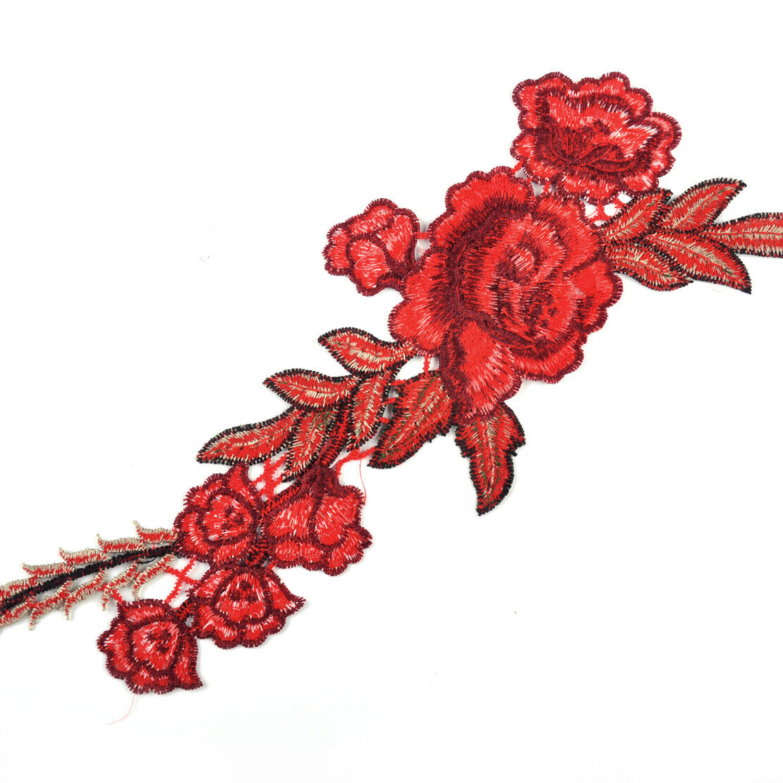 29cm Rose Flower Embroidered Sew on Patch Applique Badge Dress Jeans Collar Li