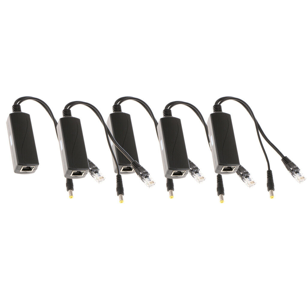 5Pcs  802.3af Micro USB  PoE Splitter  Over Ethernet 48V 12V