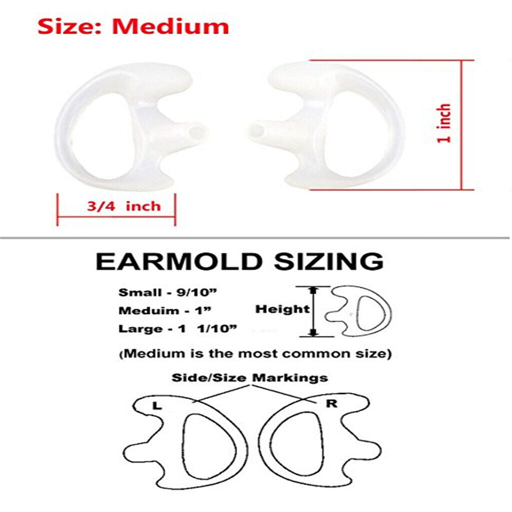 20 Pcs Silicone Earbud for  Acoustic Tube Earpiece   Radio