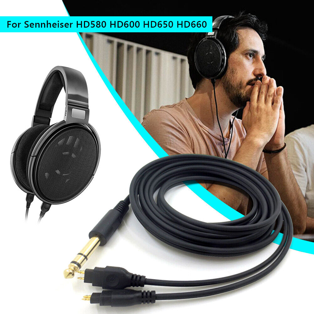 6.35mm Audio Cable for Sennheiser HD580 HD600 HD650 HD660 Headset Wire Cord