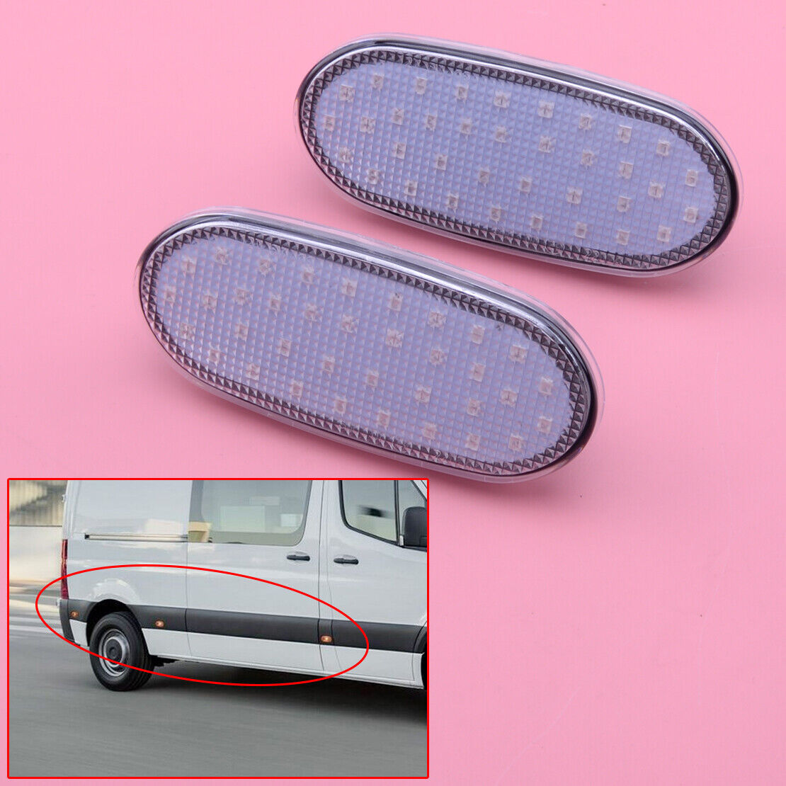 2xFit for Mercedes Benz Sprinter VW Crafter Side Marker Indicator Repeater Light