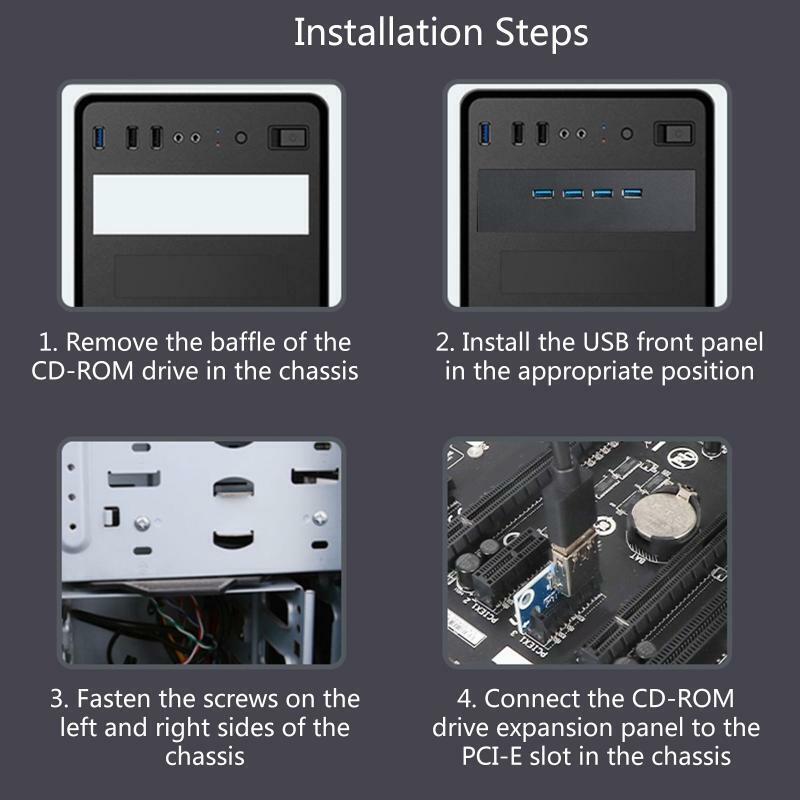PCI-E to 4 Ports USB 3.0 5Gbps PCI Express USB 3.0 Expansion Card 3.5 in Bracket