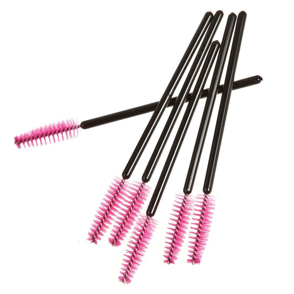 100pcs/bag Disposable Eyelash Brush Mascara Applicator Makeup Tools (Red)