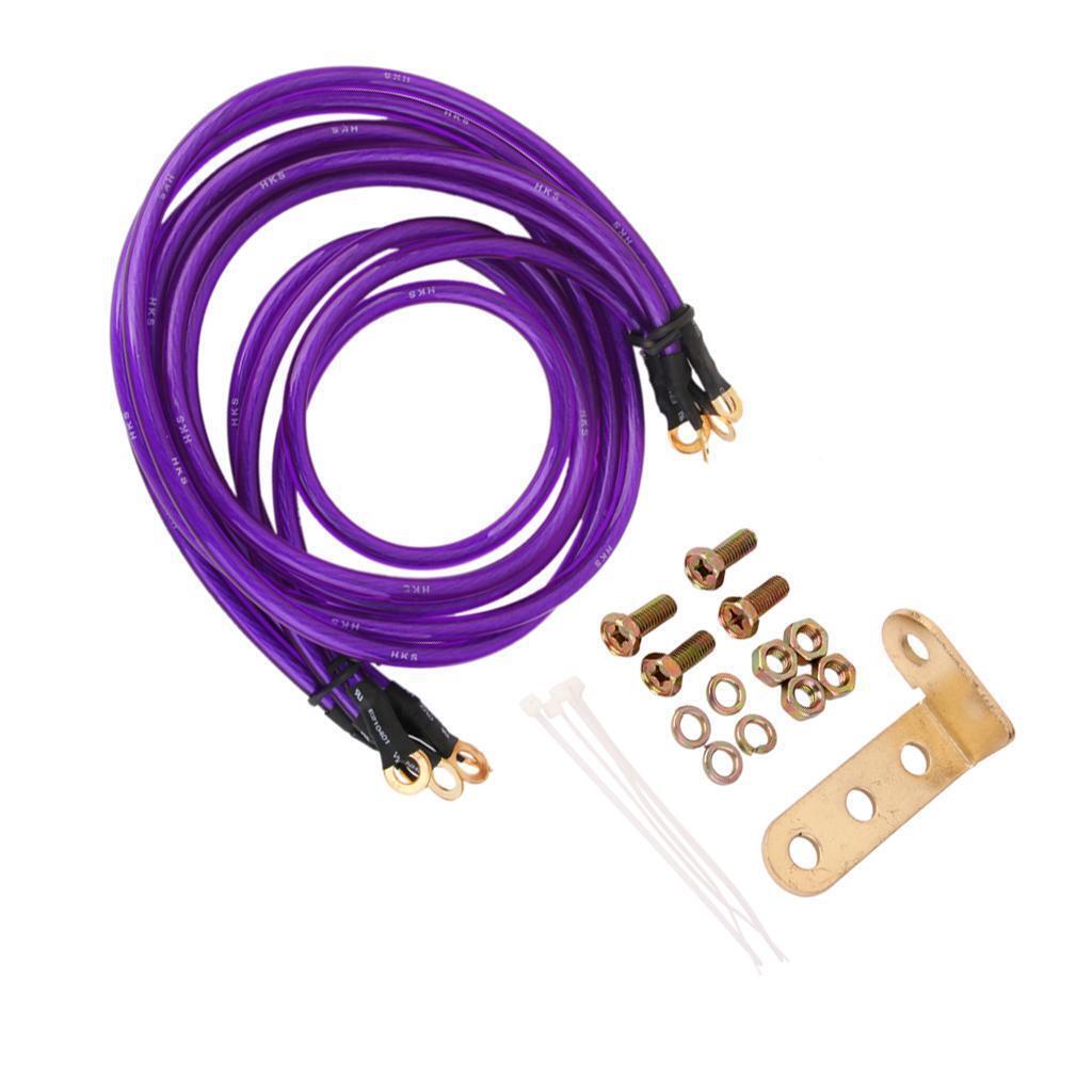 Grounding System Wire Kit Cable Fit For Universal 5-Point Purple