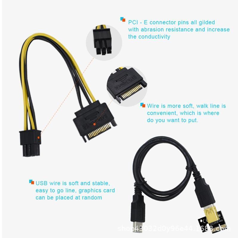 VER010S Plus PCI Express 1X to 16X Extension Adapter USB3.0 PCI-E Riser Card
