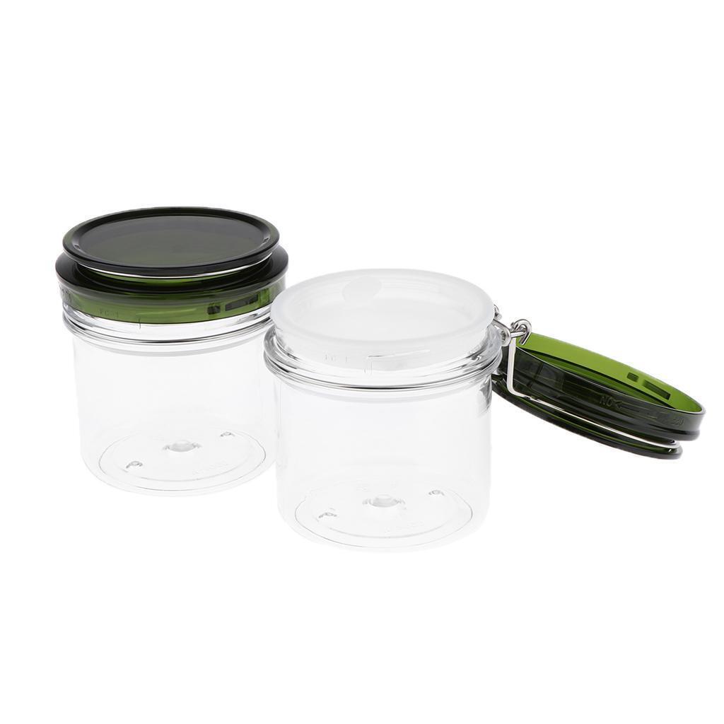 2 Pieces 220 MLPlastic Storage Jar, Airtight Lid With Leakproof