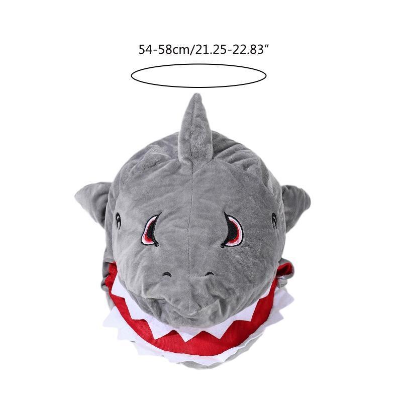 Cute Gray Shark Shape Headgear Hat Adjustable Headgear for Boyfriend Girlfriend