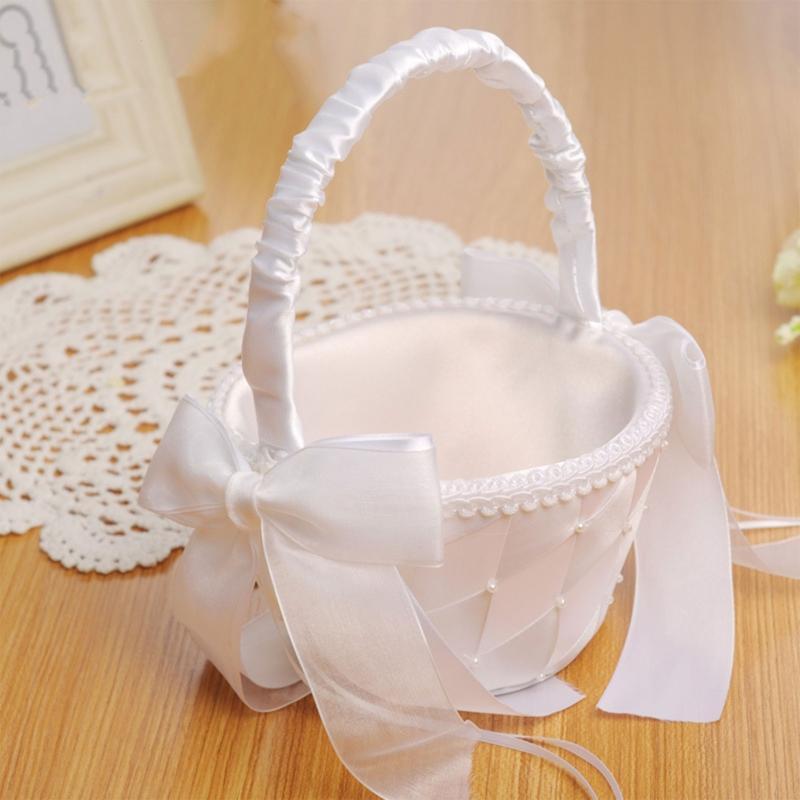 Flower Girl Wedding Basket Candy Gift Package for Banquet Holiday Daily Use