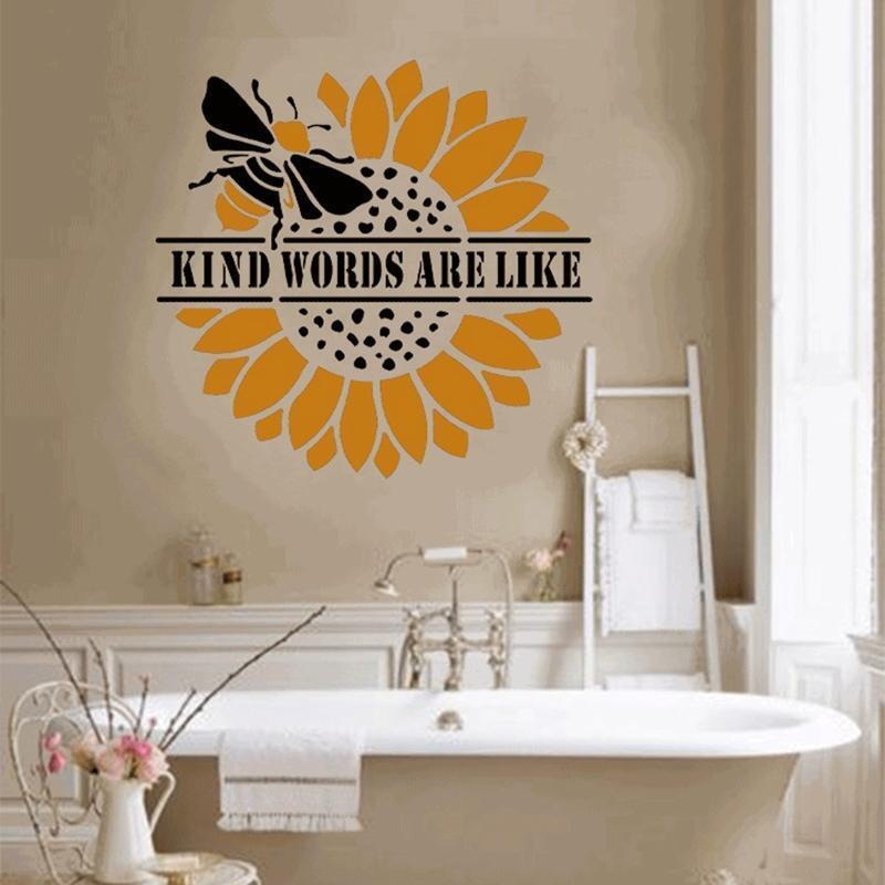 24PCS Sunflower Painting Stencils Set Xmas New Year Decoration Tools Supplies