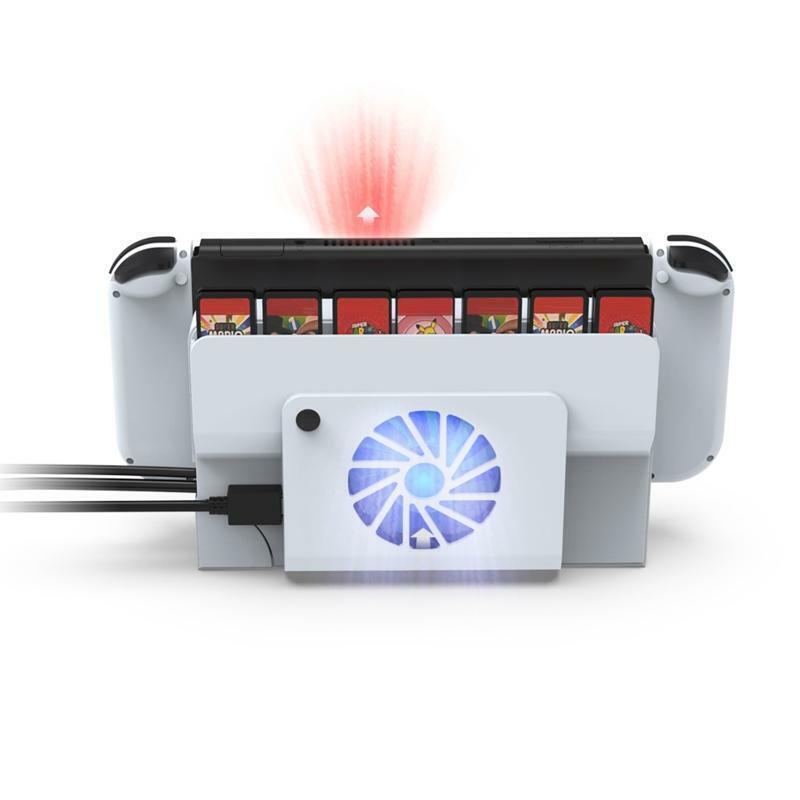 External LED Cooling Fan Turbo Cooler for Switch Oled Docking Station Game Slot