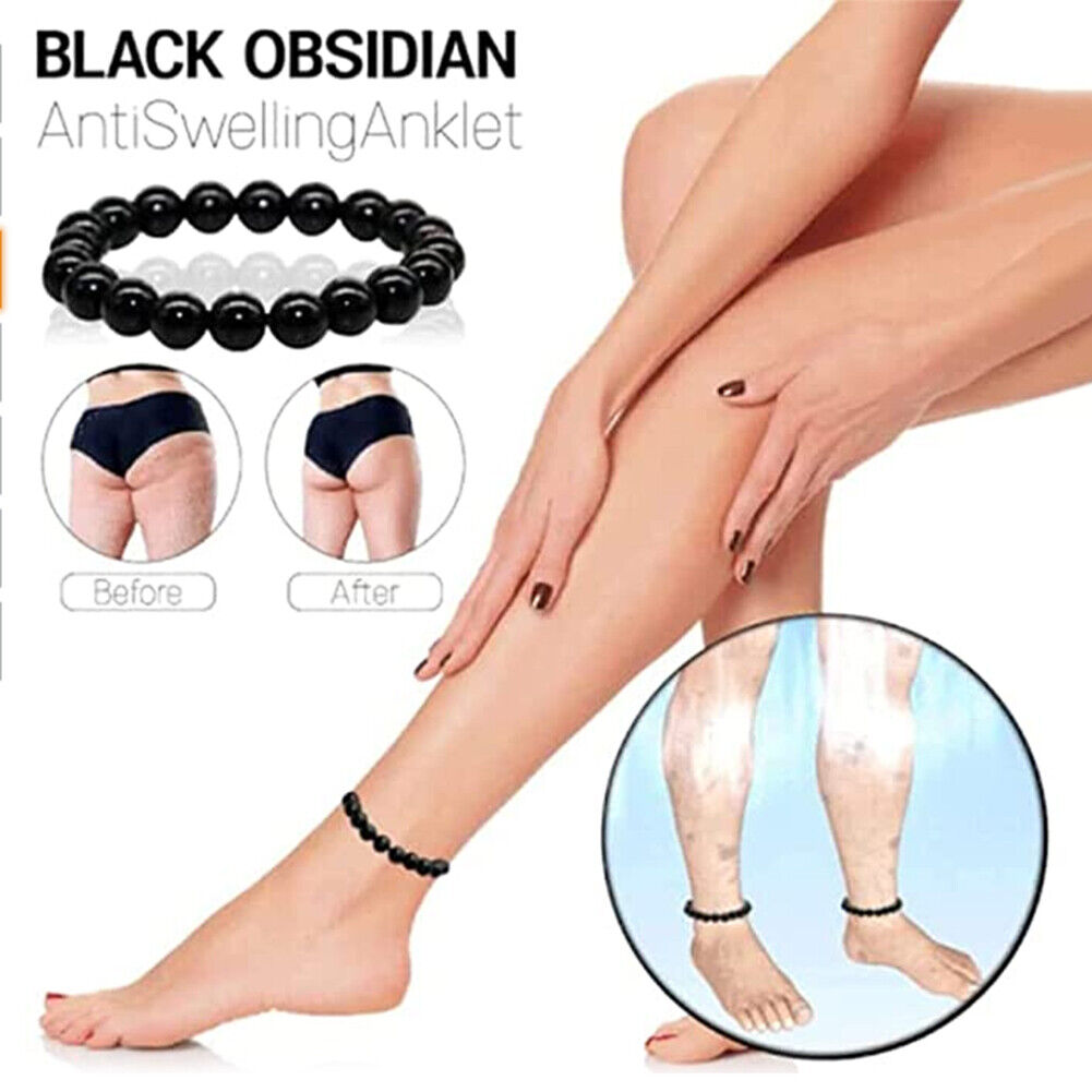 5pcs Obsidian Anklet Therapy Ankle Beaded Bracelet Ankles Pendant Jewelry