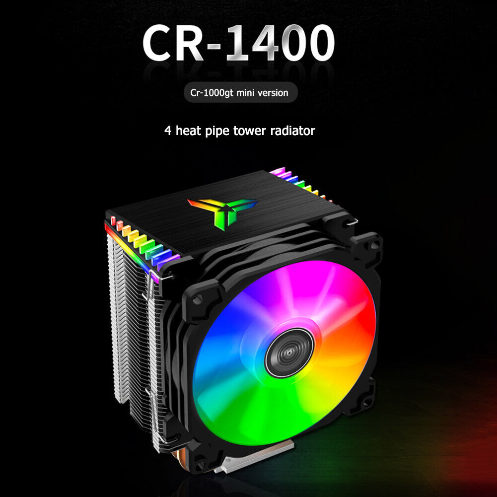CR1400 PWM 4Pin 12V PC LED Fan Cooling RGB 4 Heat-pipes CPU Cooler Radiator