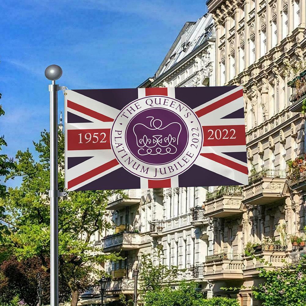 Home Decor Platinum Jubilee 1952-2022 Queen Elizabeth II Flag 70th Anniversary