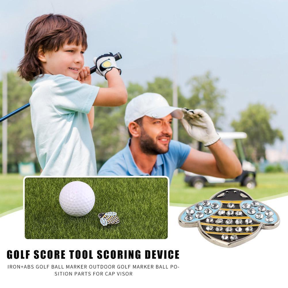 Golf Ball Marker Iron+ABS Golf Marker Ball Position Accessories (Yellow)