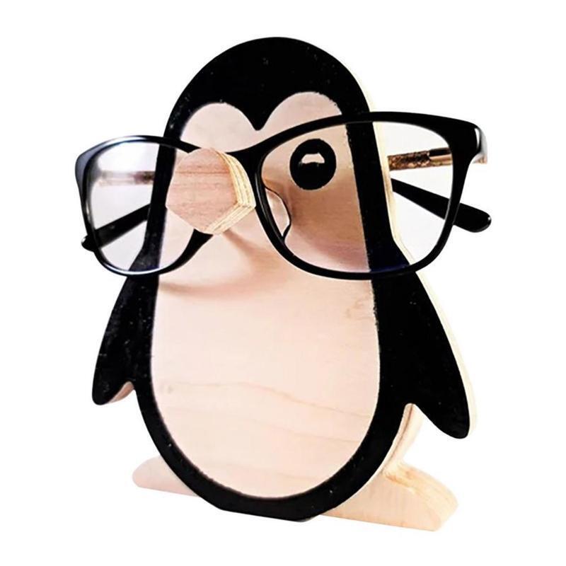 Penguin Glasses Holder Wooden Storage Rack Eyeglass Sunglasses Display Stand