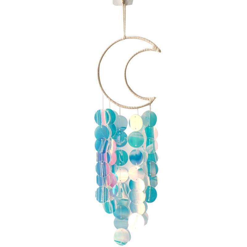 Moon Sequins Hanging Pendant Decorations for Yard Garden Room Bedroom Decor