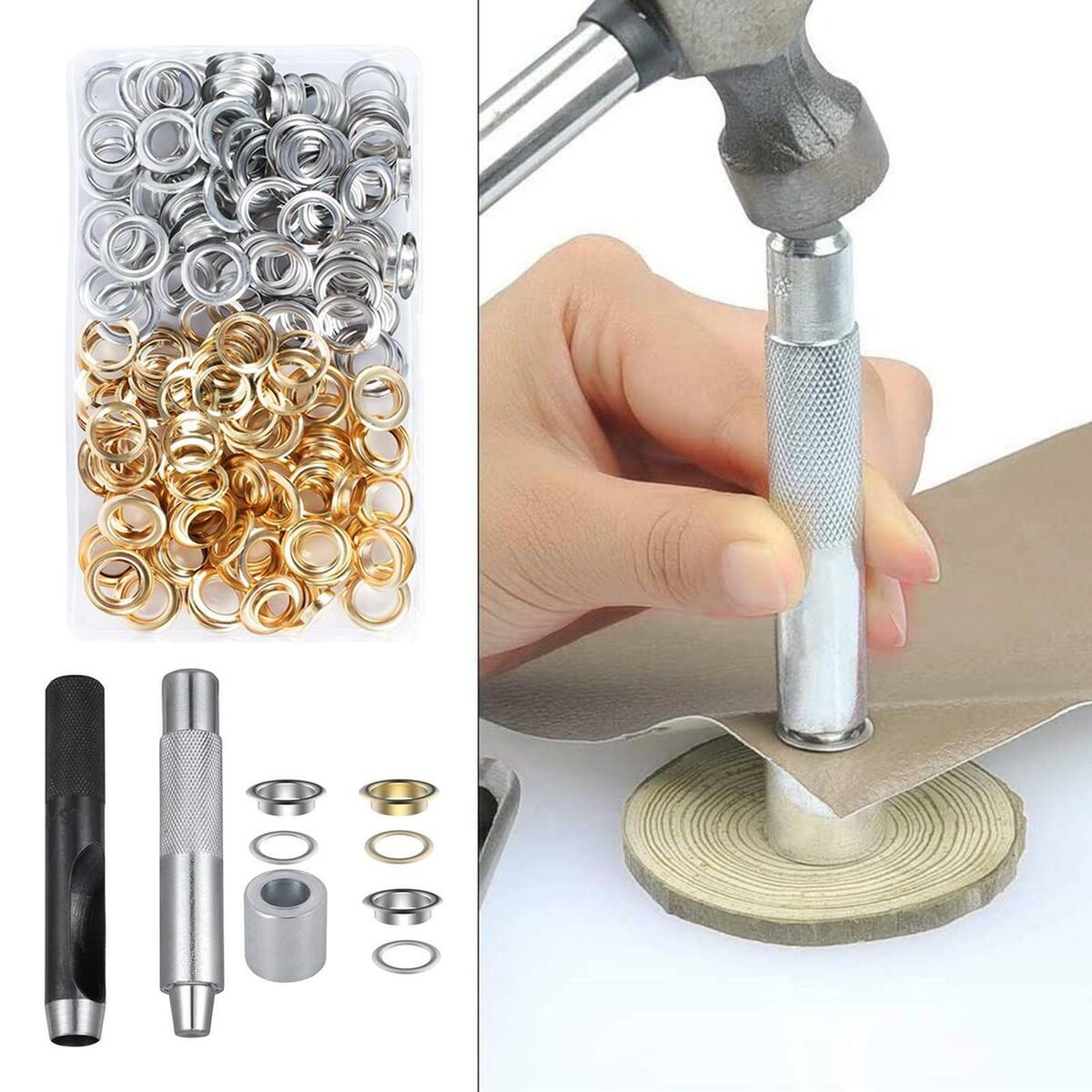 Grommets Eyelets with Washer Leather Setting Tool Leather Crafting Tarp