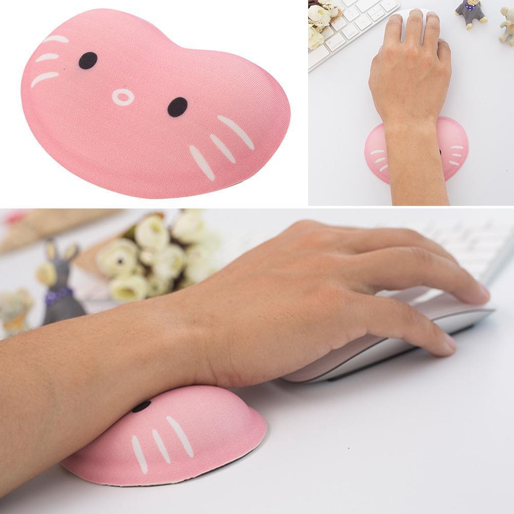 Cartoon Cat Silicone Wrist Rest Mouse Pad Desktop PC Hand Support Cushion