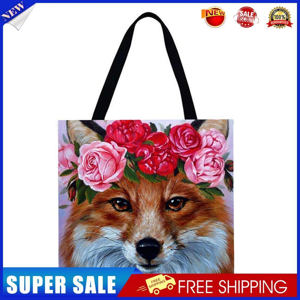 Dog wreath Printed Shoulder Shopping Bag Casual Large Tote Handbag(40*40cm)