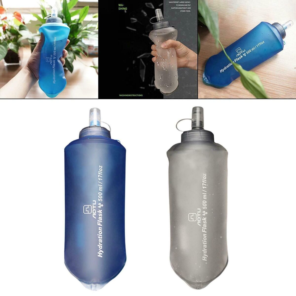 Proof 500ml Foldable Cups Collapsible Water Bottle Sports Bottles for Camping