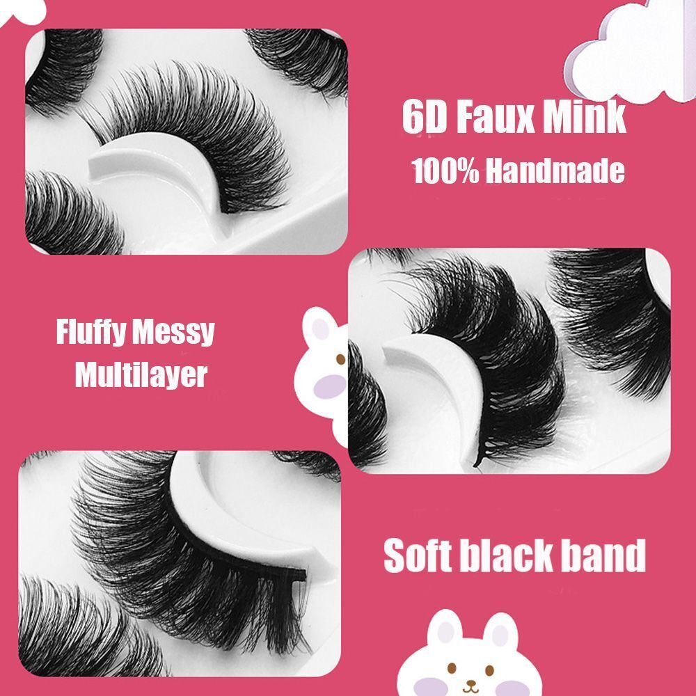 Tools Cruelty-free Fluffy Messy 8-25mm Lashes False Eyelashes 6D Faux Mink