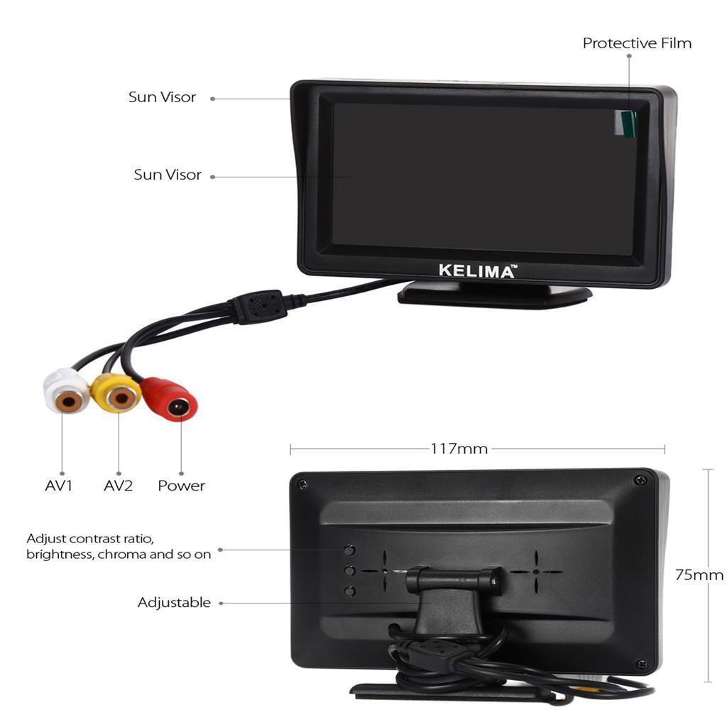 New 4.3"  LCD Digital Screen Car Monitor +  Rear View Camera