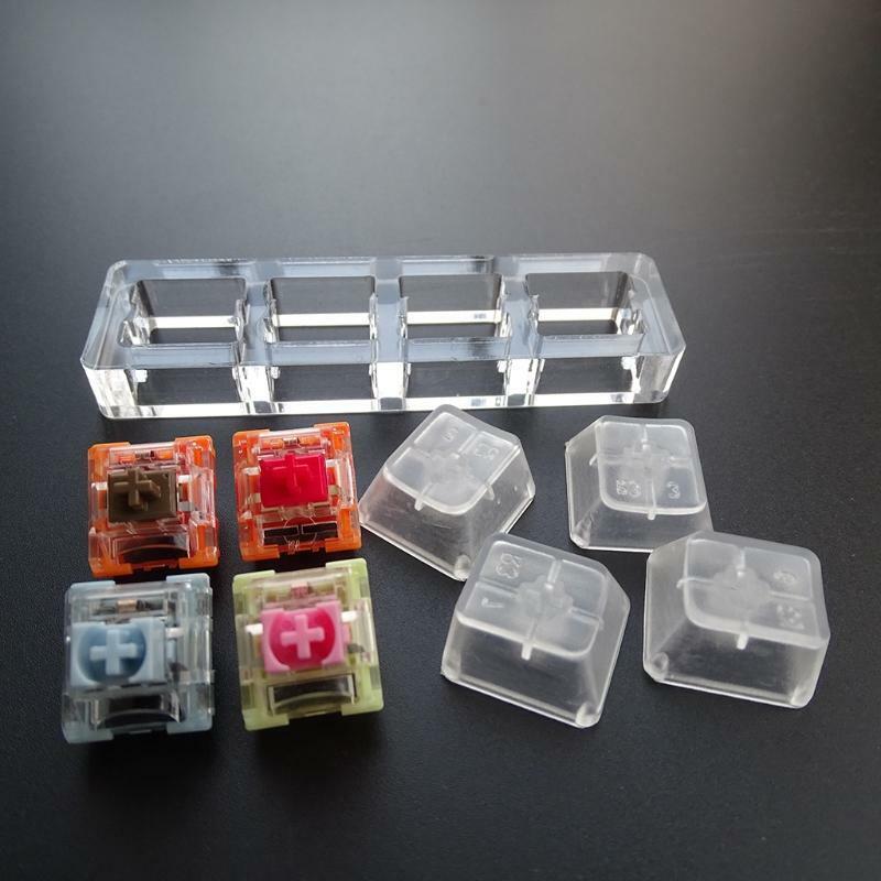 Mechanical Keyboard TTC Switch Tester 4Key Acrylic Base Transparent Blank Keycap