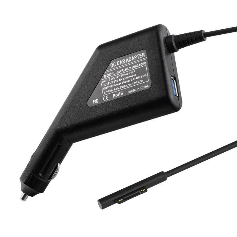 Surface Laptop Car Charger Quickly with QC 3.0 USB Output Fast Charging Port