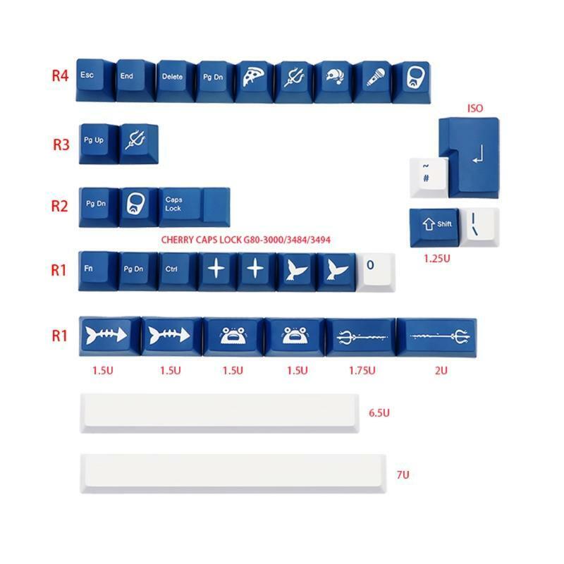 138 Pieces PBT Keycap Cherry Profile Standard Sublimation Process Iso Key Cover