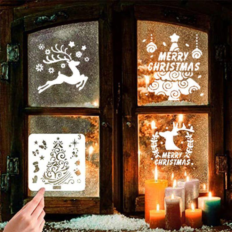 32pcs/set Christmas Painting Drawing Stencils Templates DIY Embossing Album Art