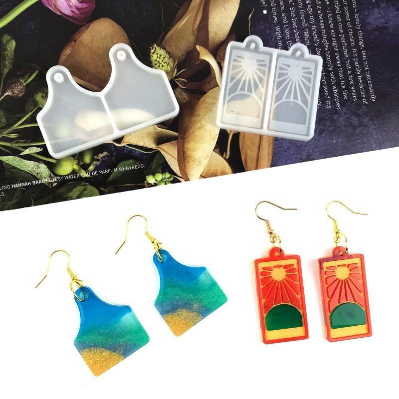 Sunshine Love Heart Earrings Epoxy Mold DIY Pendant Silicone Mold Keychain Decor