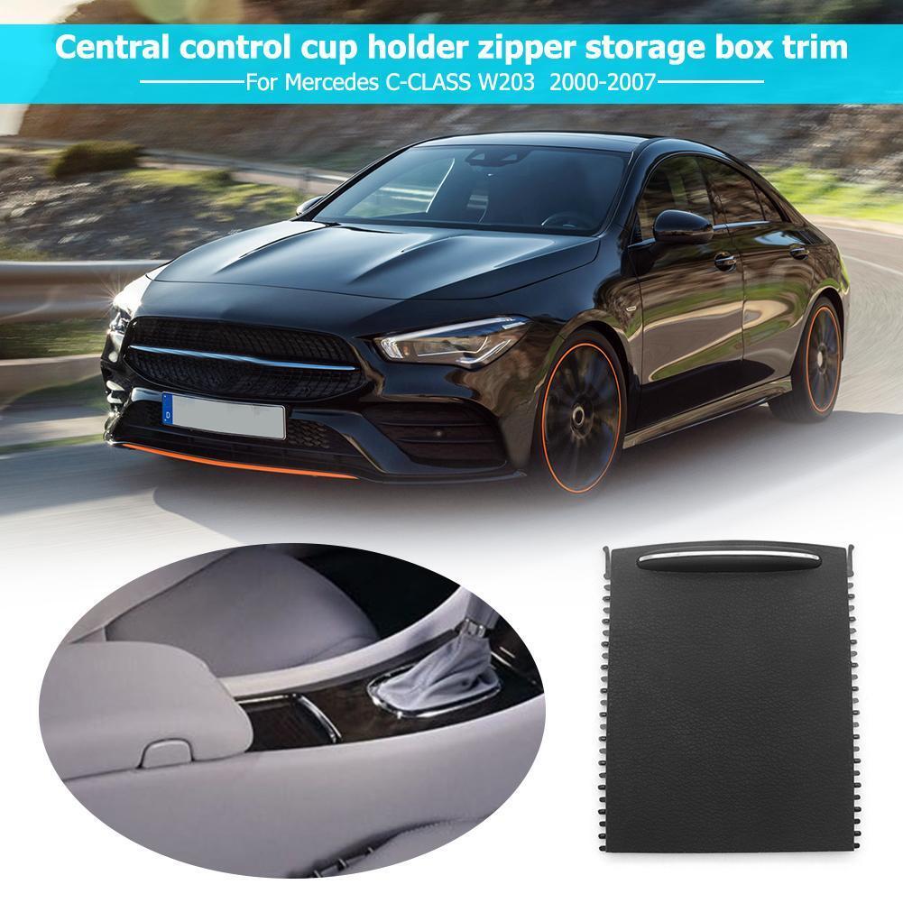 Car Center Console Roller Blind Cover for Mercedes Benz C-Class W203 Black