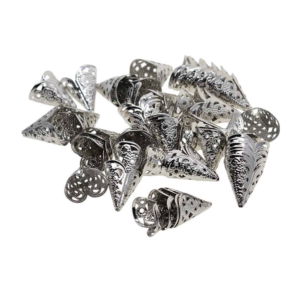 50x Filigree Cone Shape End Caps Bead Caps Tassel Making Jewelry Connectors