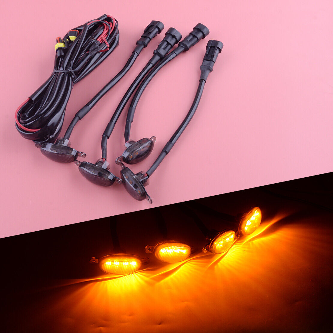 Front Grille LED Light Grill Trim Fit For Jeep Cherokee 2014-2018