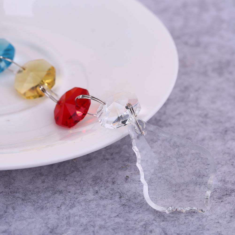 DIY Hang Light String Octagonal Beads Crystal  Maple Leaf Pendant