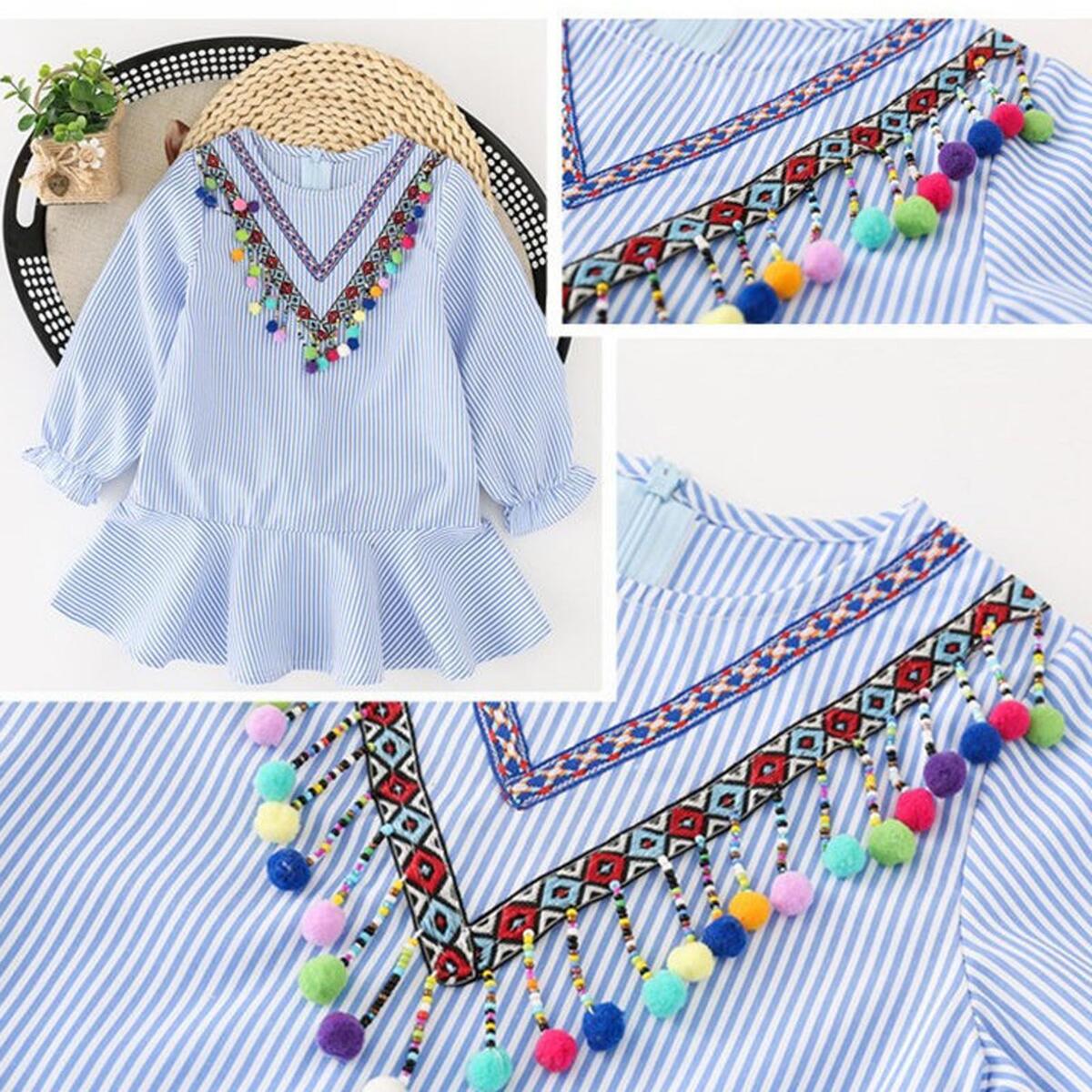 Colorful Tassel Embroidered  2.5cm Width for Sewing Craft Scarf Headwear