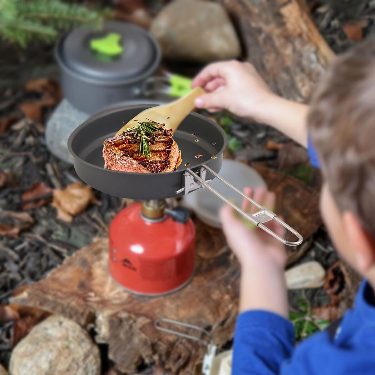 Utensils Ultralight Grill Non-Stick Frying Pan Titanium Fry Pan Camping Frypan