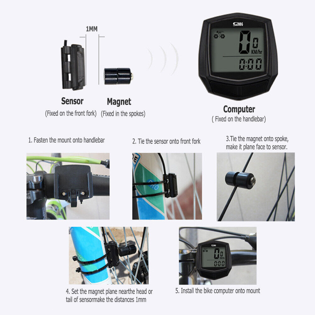 Bicycle Wired Computers Speedometer Waterproof MTB Road Cycling Odometer