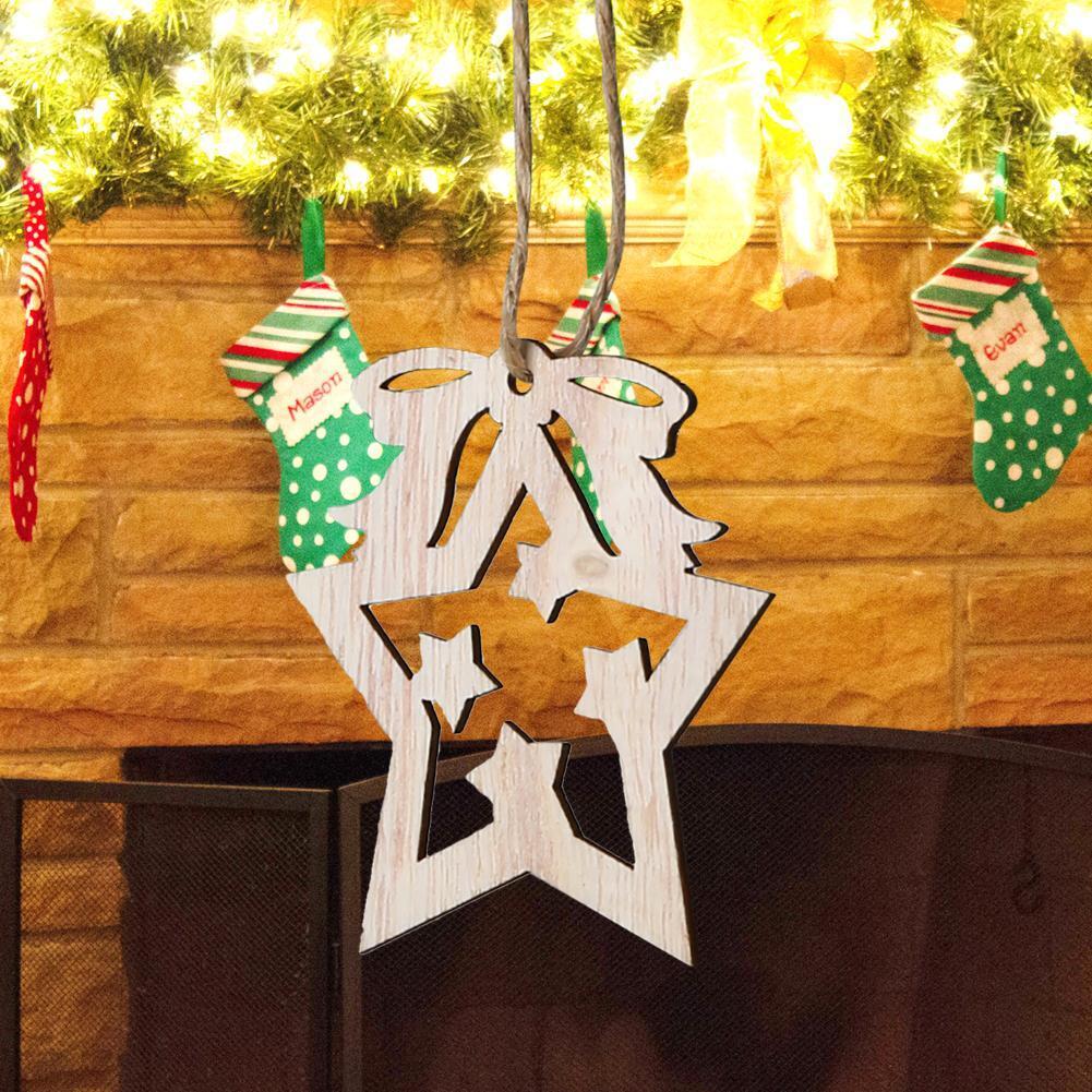 3pcs DIY Christmas Wooden Pendants Nordic Style Window Decor (JM01593)
