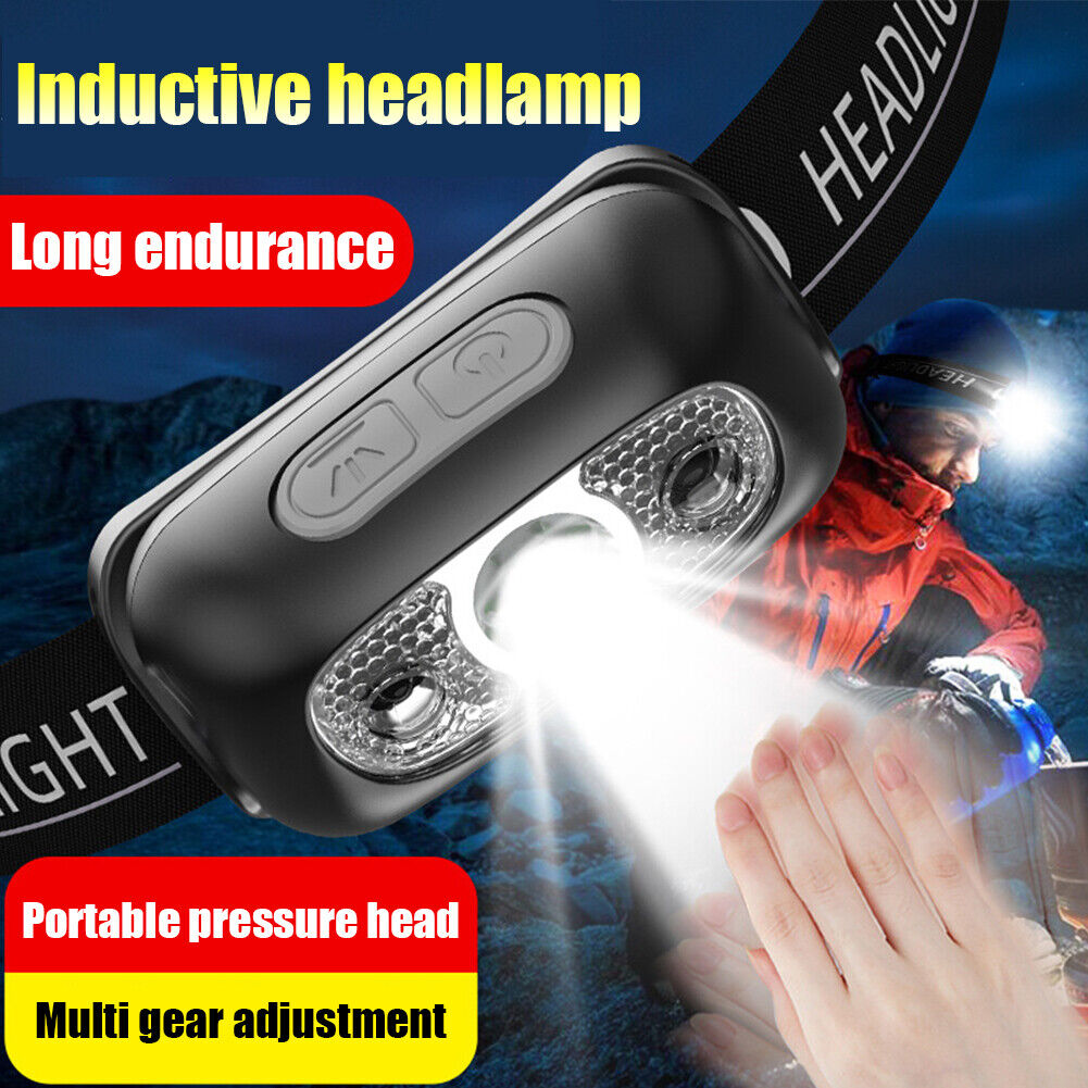 Induction LED Headlamp Strong Light Outdoor Waterproof Warning Flashlight
