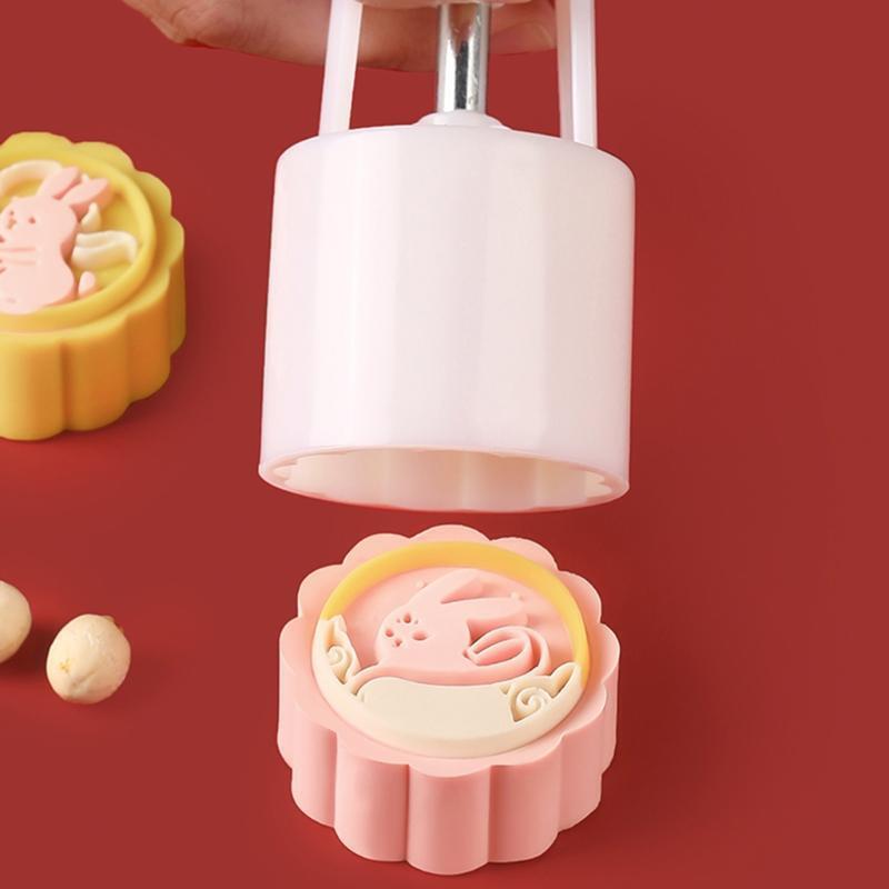Plastic Mooncake Mold for Mid-Autumn Festival Handpressure Rabbit Mooncake Mould