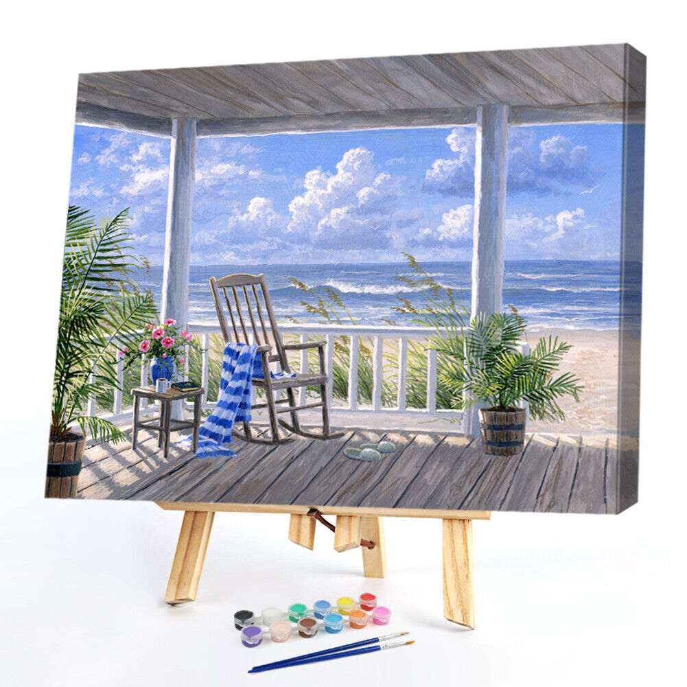 Afternoon by Sea Paint By Numbers Kit DIY Frameless Art Picture On Canvas