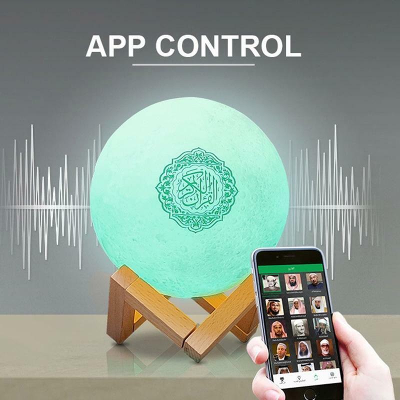 Quran Bluetooth-compatible Speaker Moon Lamp with Support Shelf APP Control