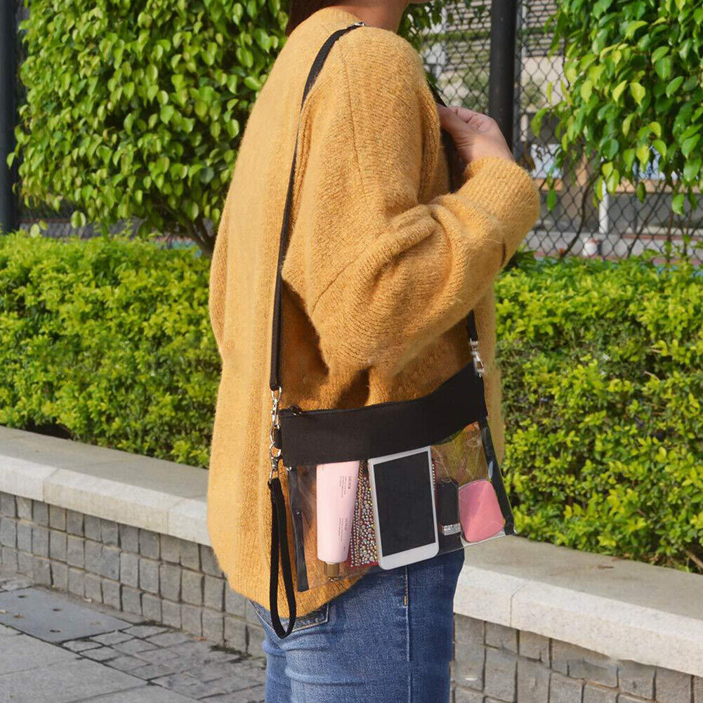 Transparent PVC Handbag Clear Waterproof Crossbody Bag Phone Shoulder Purse