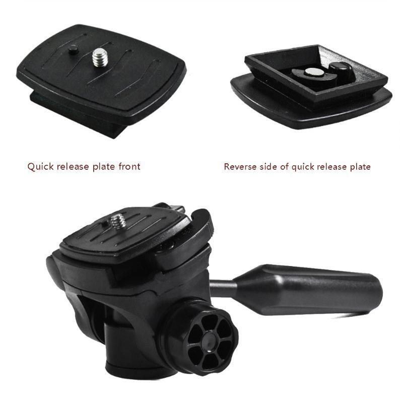 Tripod Pan Head, 360° Rotation 90° Tilt 3-D Tripod Head 3/8" Thread 1/4" Screw