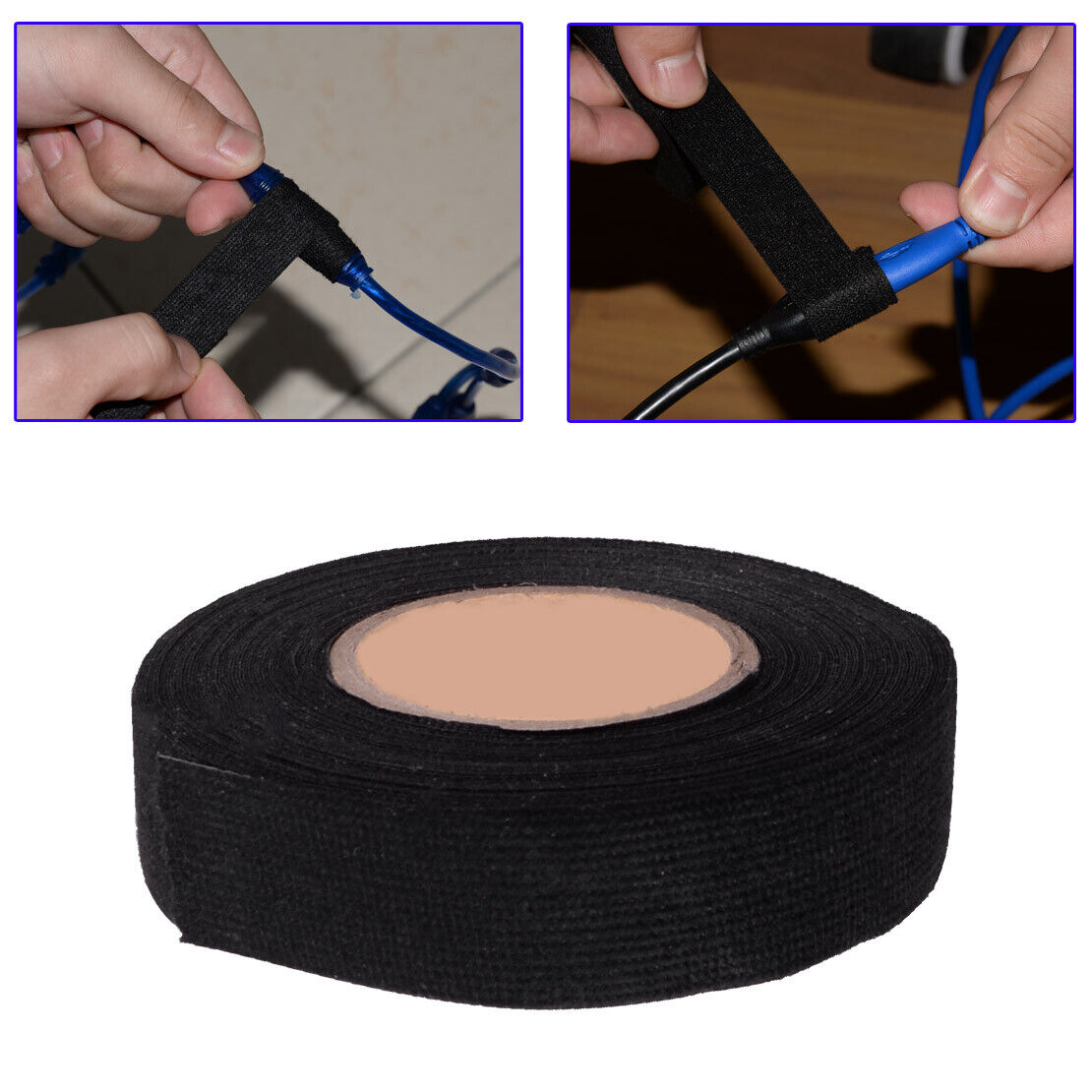 19mm x15M Wiring Harness Velvet Cloth Tape fr Car Automotive Heat Resistant Li